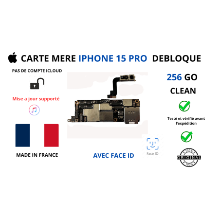 carte mère iPhone 15 pro + FACE ID 128 go